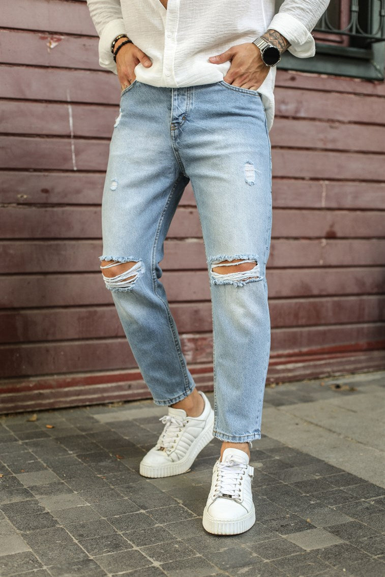 CASUAL RIPPED DENIM JEANS