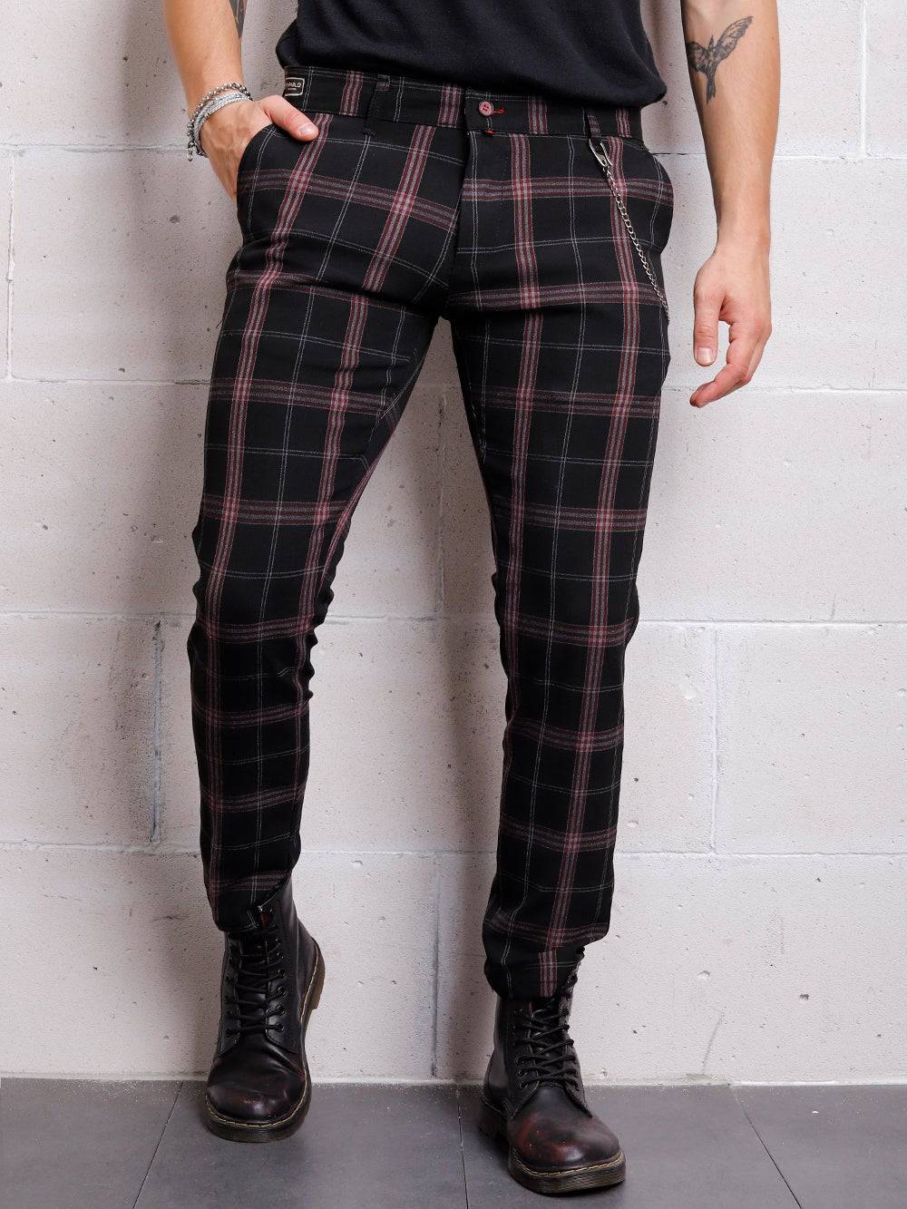 CHECKERED GENTLE PANTS // BLACK