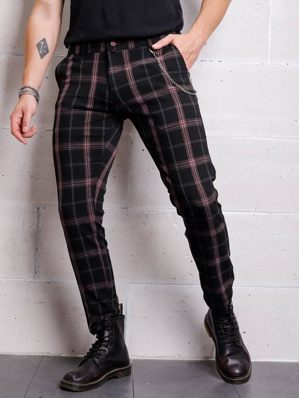 CHECKERED GENTLE PANTS // BLACK