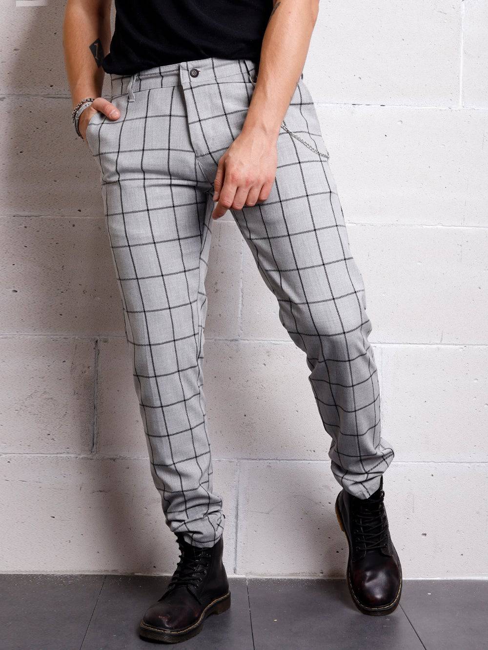 CHECKERED GENTLE PANTS // GREYSTONE