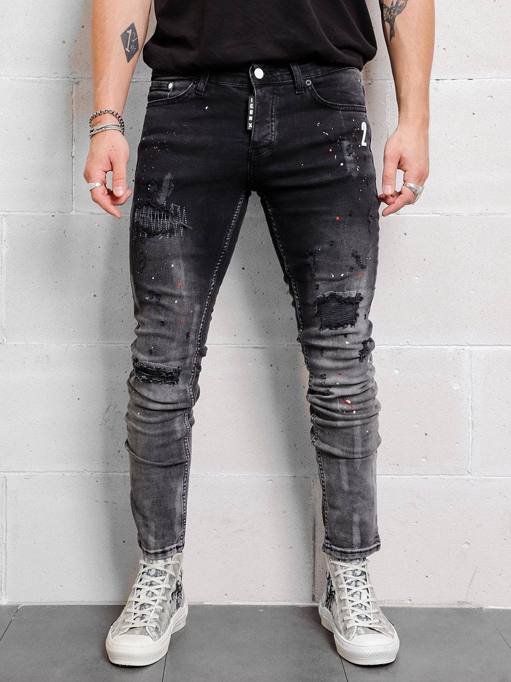 BLACK SHADES DISTRESSED DENIM