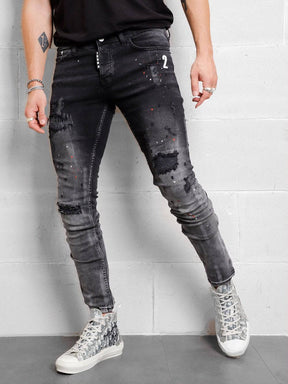 BLACK SHADES DISTRESSED DENIM