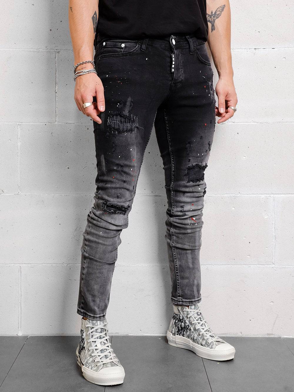 BLACK SHADES DISTRESSED DENIM