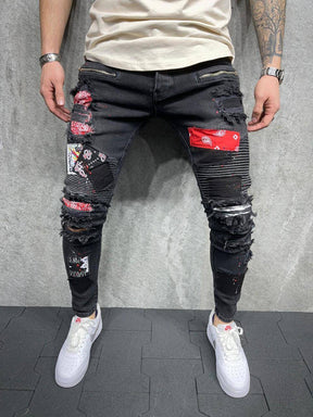 Premium Patched Slim Fit Jeans - Manchinni®