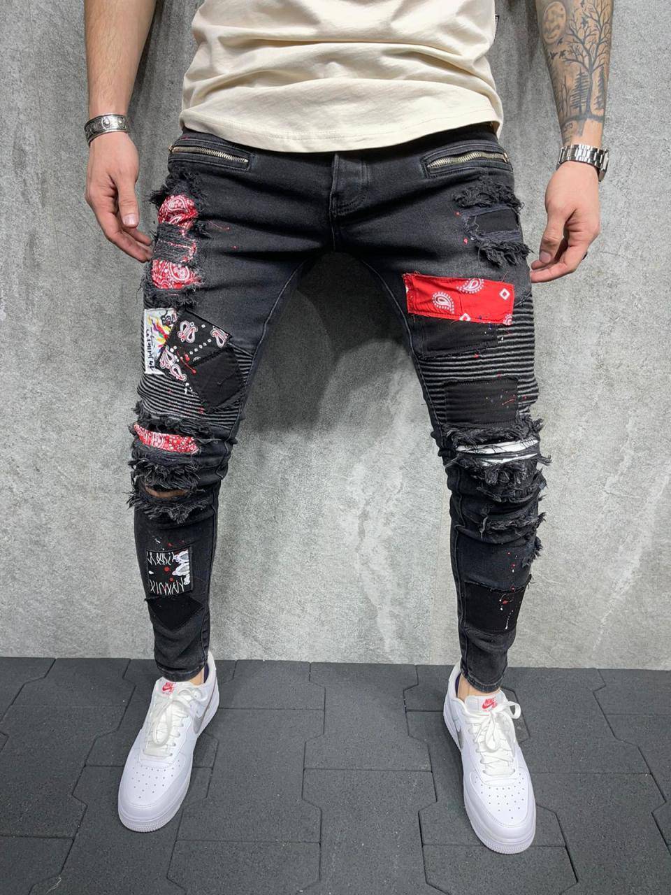 Premium Patched Slim Fit Jeans - Manchinni®