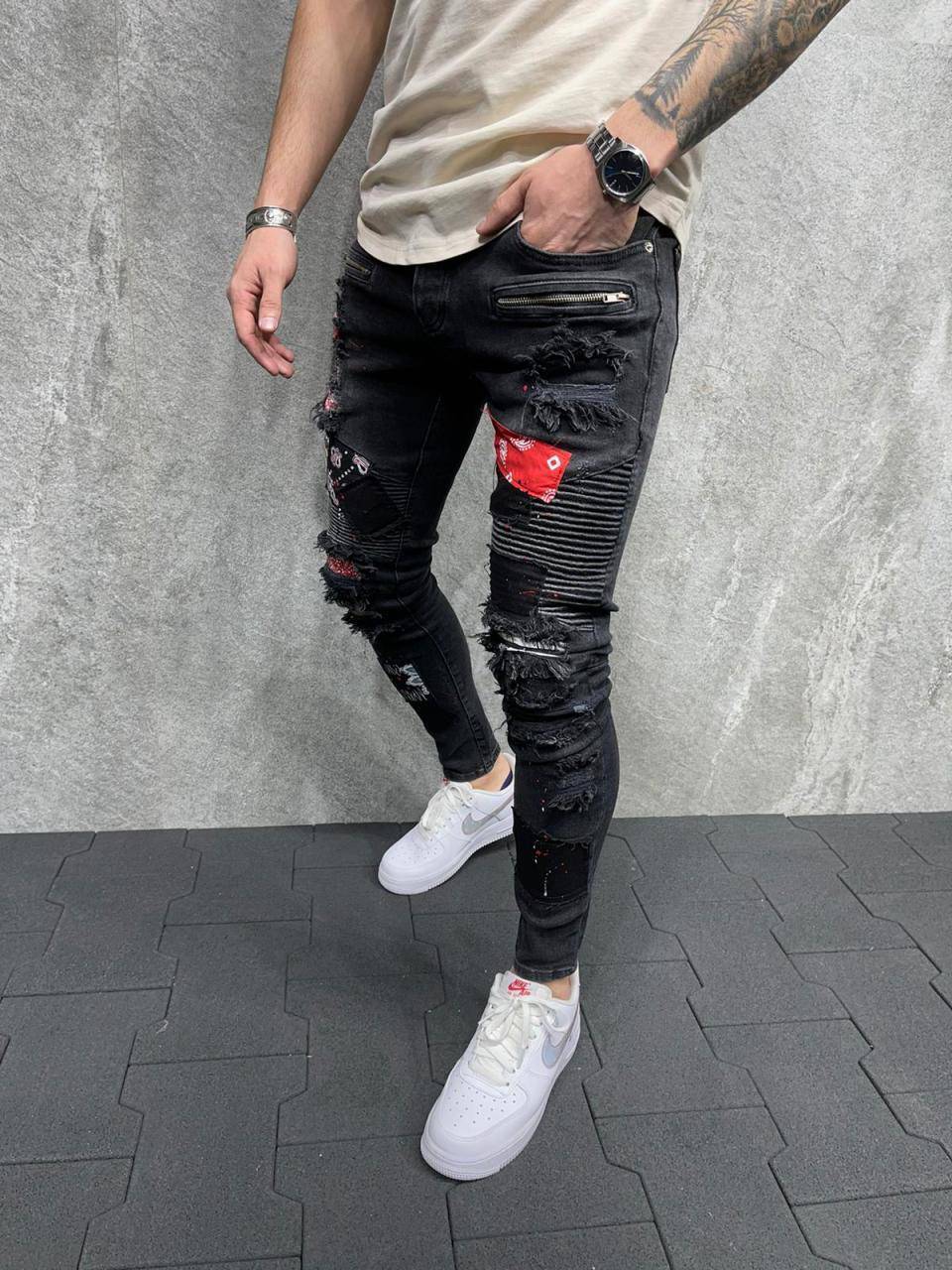 Premium Patched Slim Fit Jeans - Manchinni®