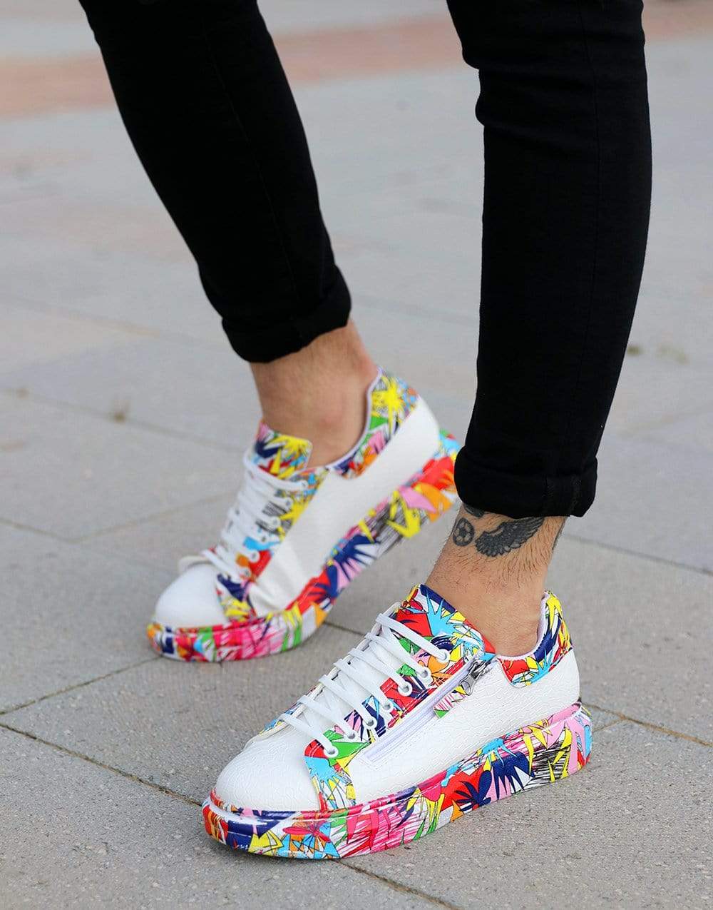 Color Zipper Sneakers