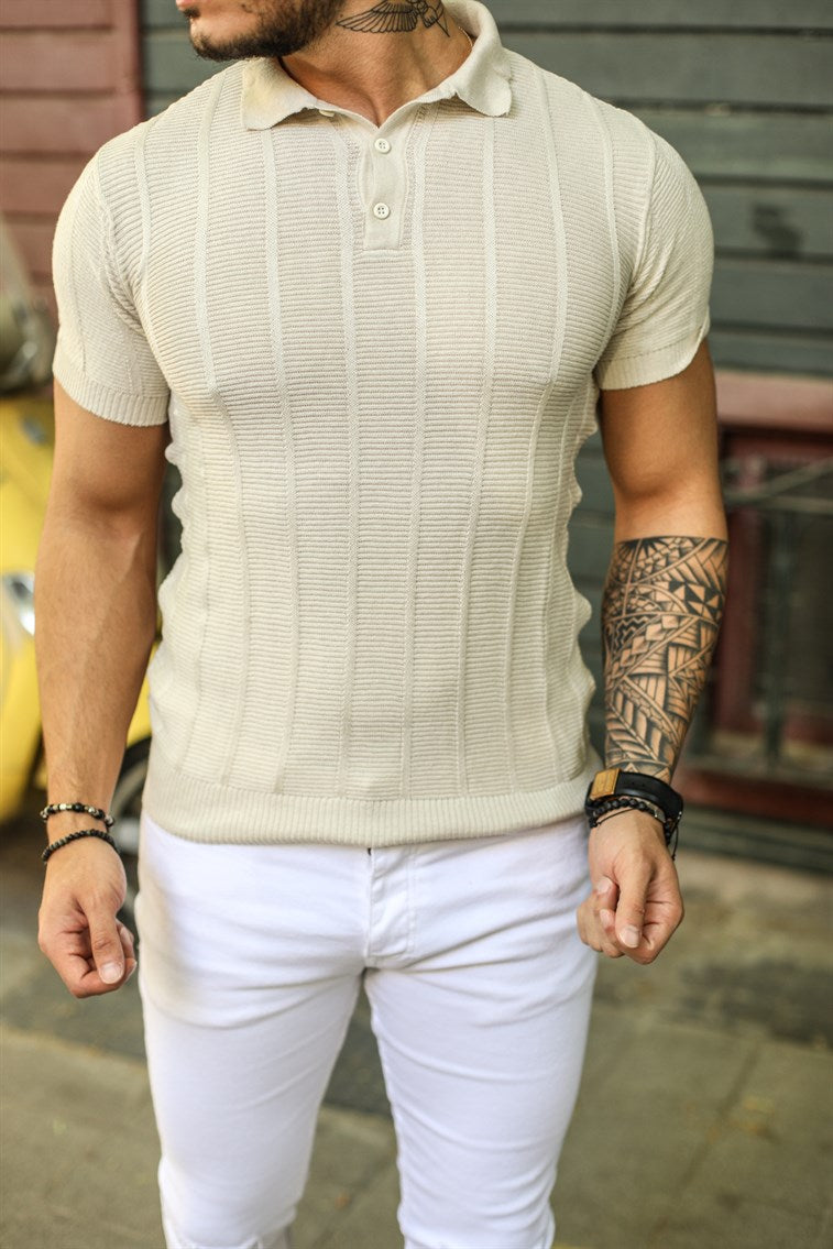 Knitwear Collar Buttons T-Shirt