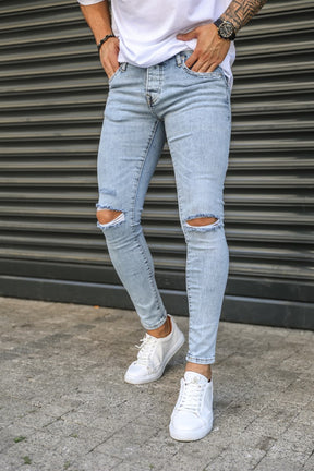 PREMIUM RIPPED SKINNY JEANS