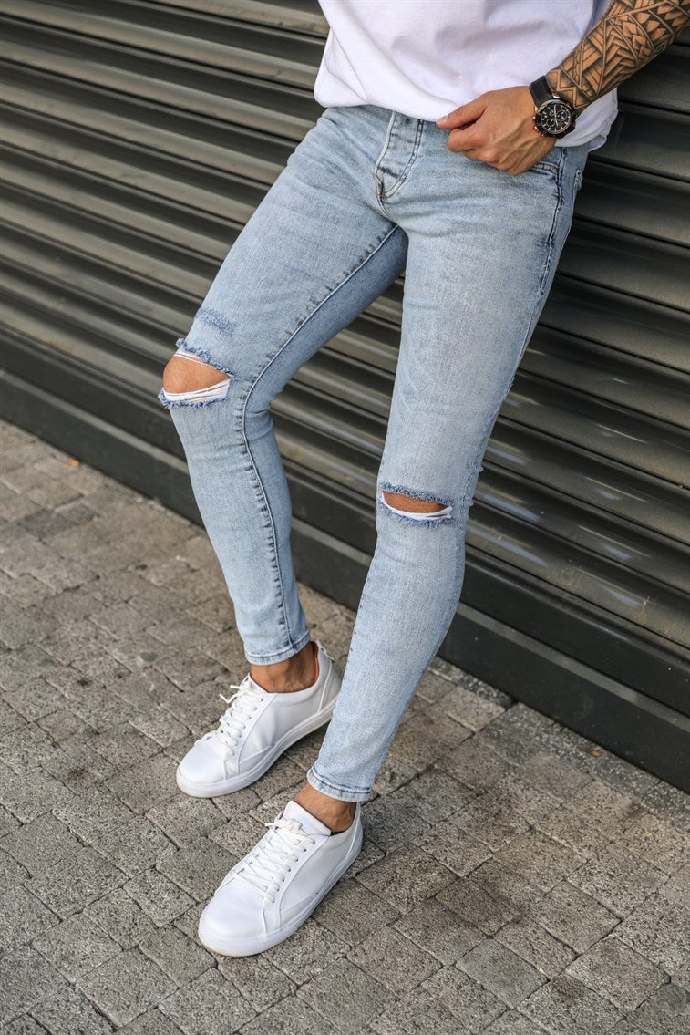 PREMIUM RIPPED SKINNY JEANS